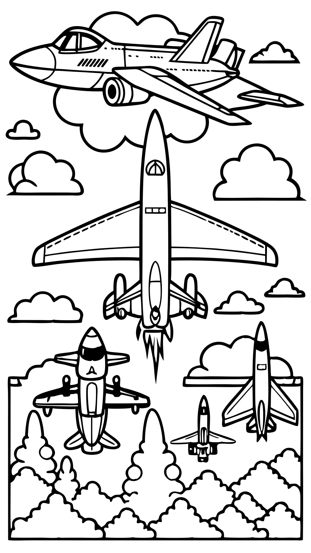 jet airplane coloring pages